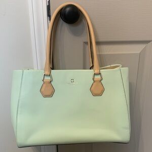 Kate Spade Light Green and Tan Tote